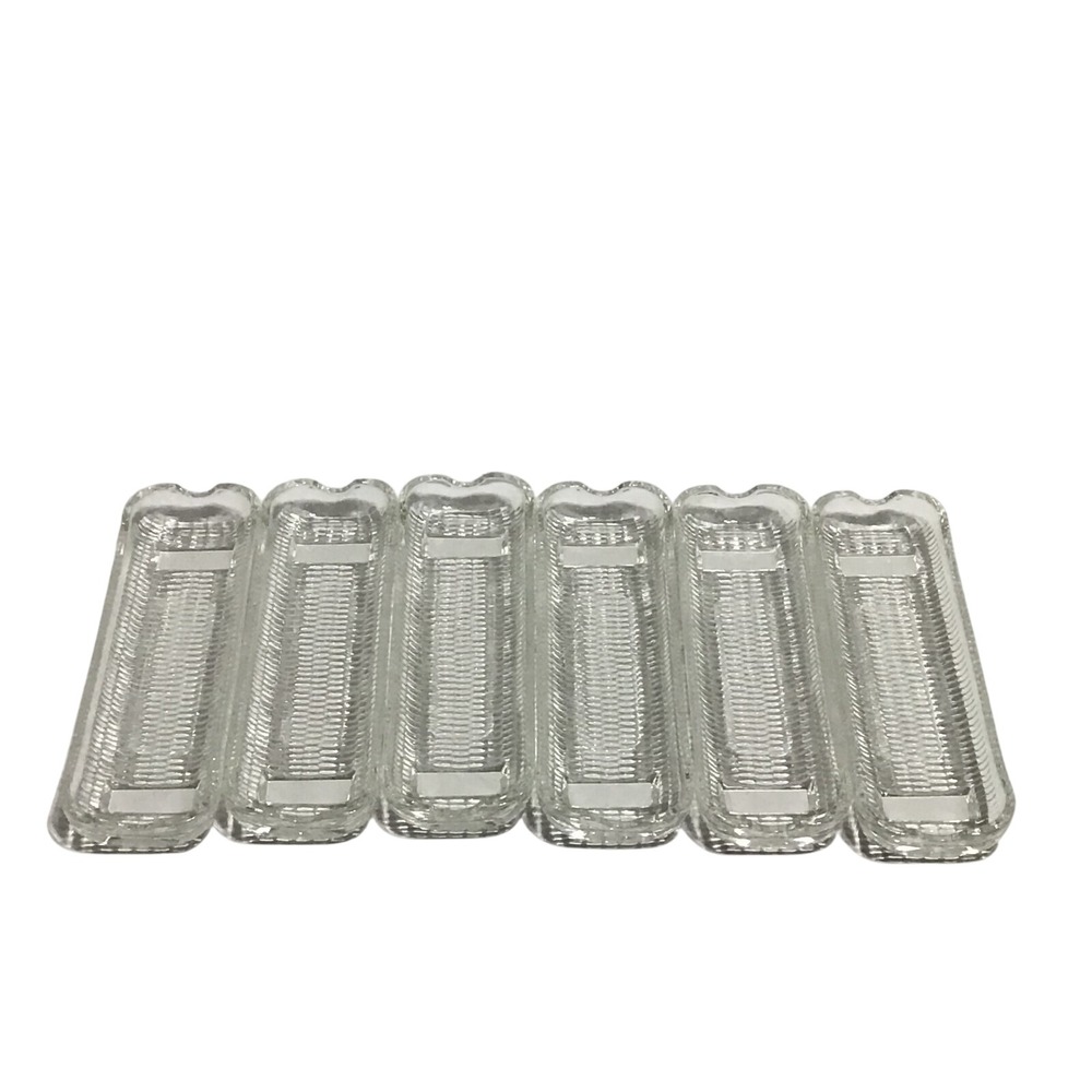 Corn On The Cob Clear Rectangle Shape Vintage Dishes 8x3 Inches Lot Of 6‎ Nice